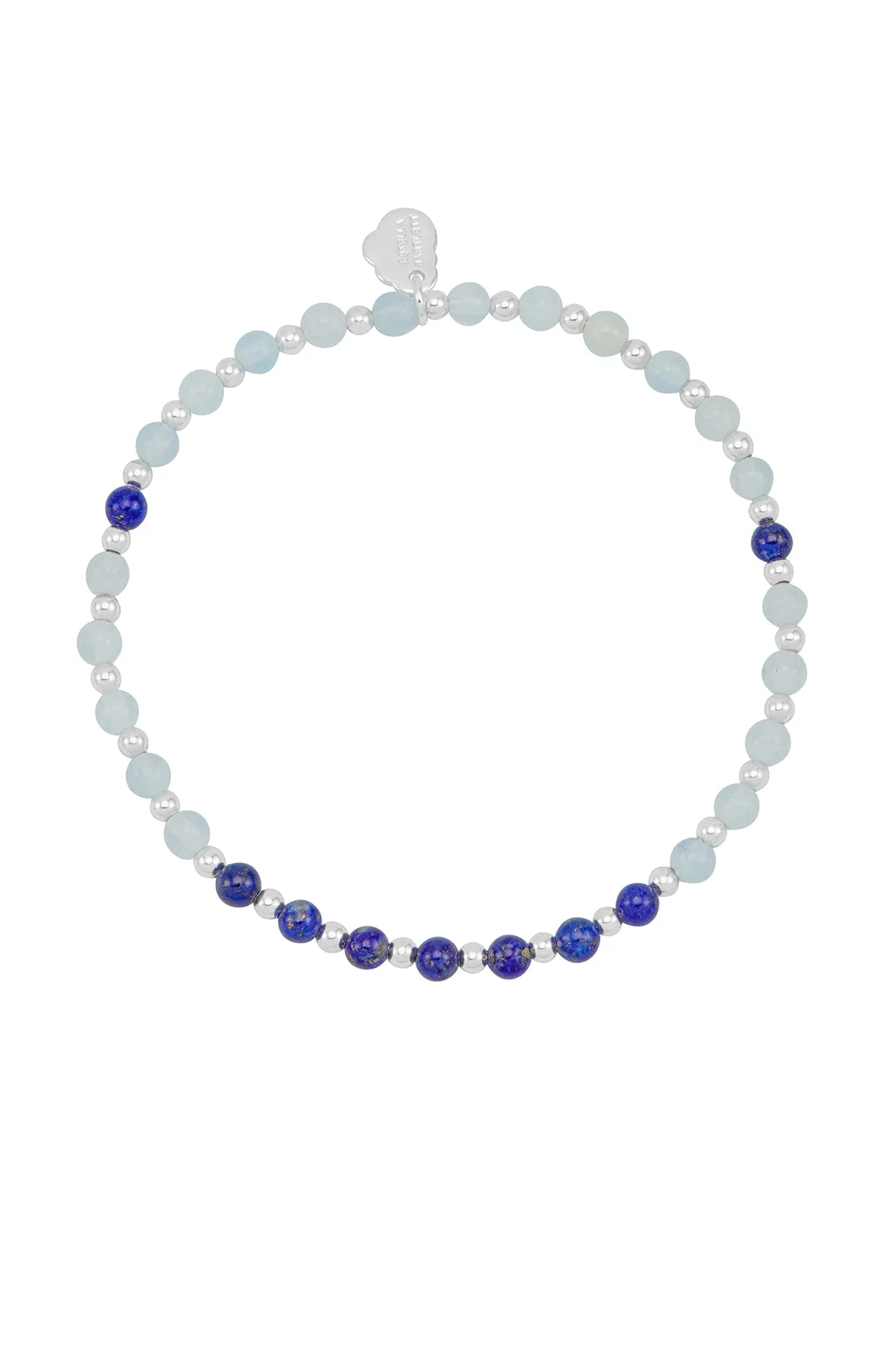 Wellness Chalcedony & Lapis Lazuli Stretch Sienna Bracelet sold by Estella Bartlett product image thumbnail 3