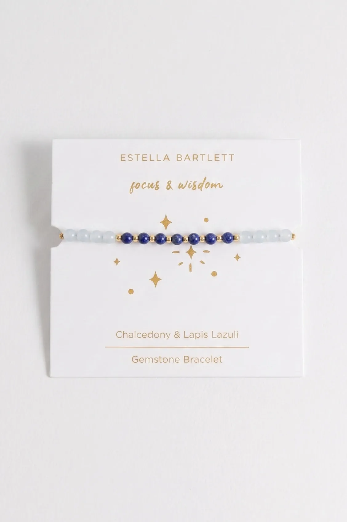 Wellness Chalcedony & Lapis Lazuli Stretch Sienna Bracelet sold by Estella Bartlett