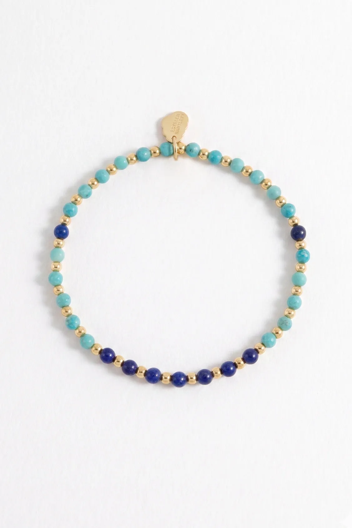 Wellness Turquoise Howlite & Lapis Lazuli Stretch Sienna Bracelet sold by Estella Bartlett product image thumbnail 2