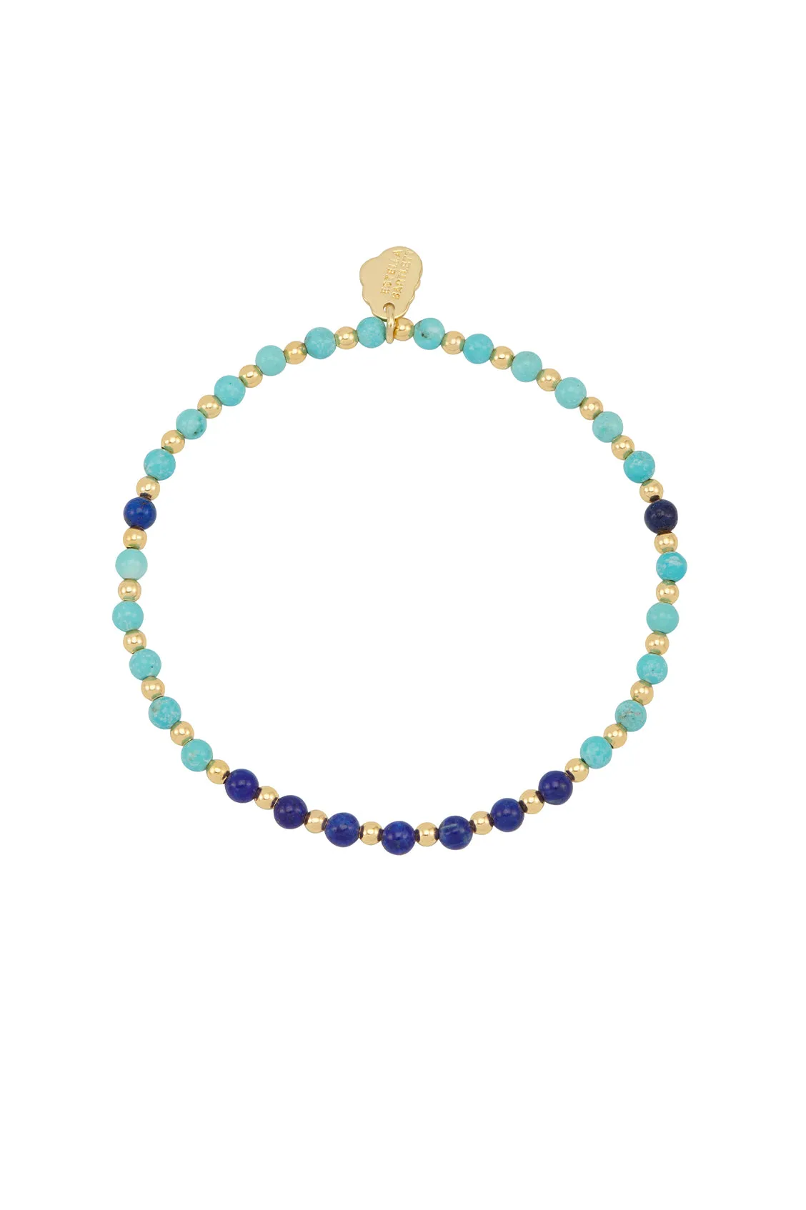 Wellness Turquoise Howlite & Lapis Lazuli Stretch Sienna Bracelet sold by Estella Bartlett product image thumbnail 3