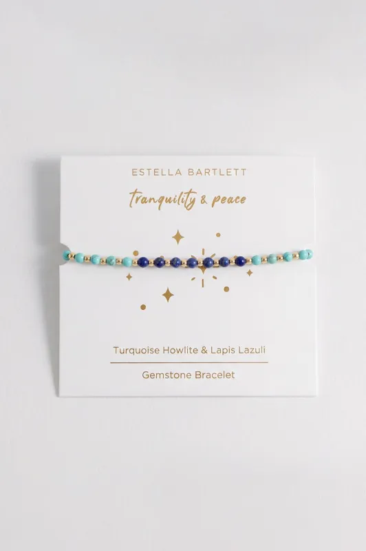 Wellness Turquoise Howlite & Lapis Lazuli Stretch Sienna Bracelet made by Estella Bartlett