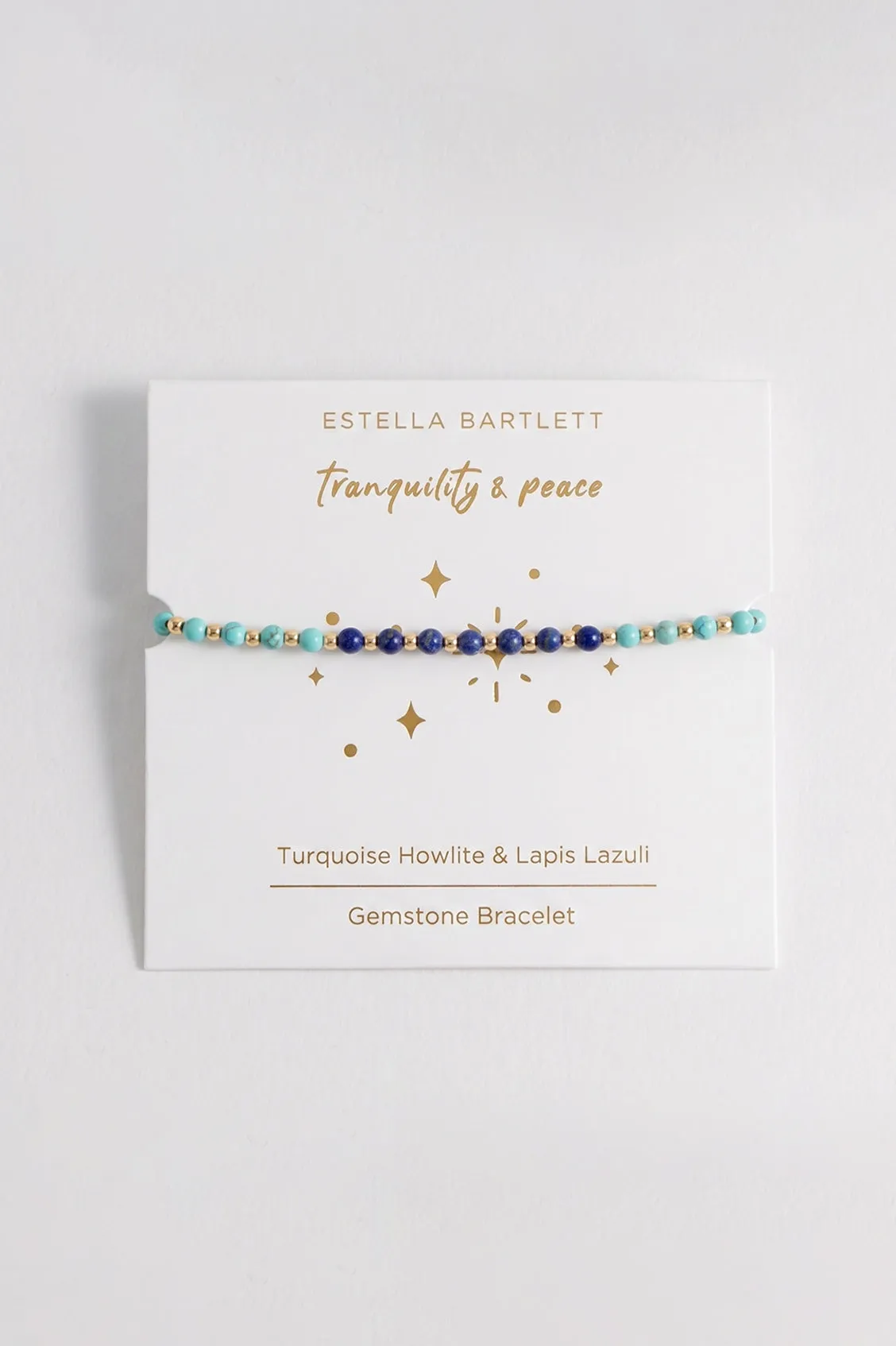 Wellness Turquoise Howlite & Lapis Lazuli Stretch Sienna Bracelet sold by Estella Bartlett