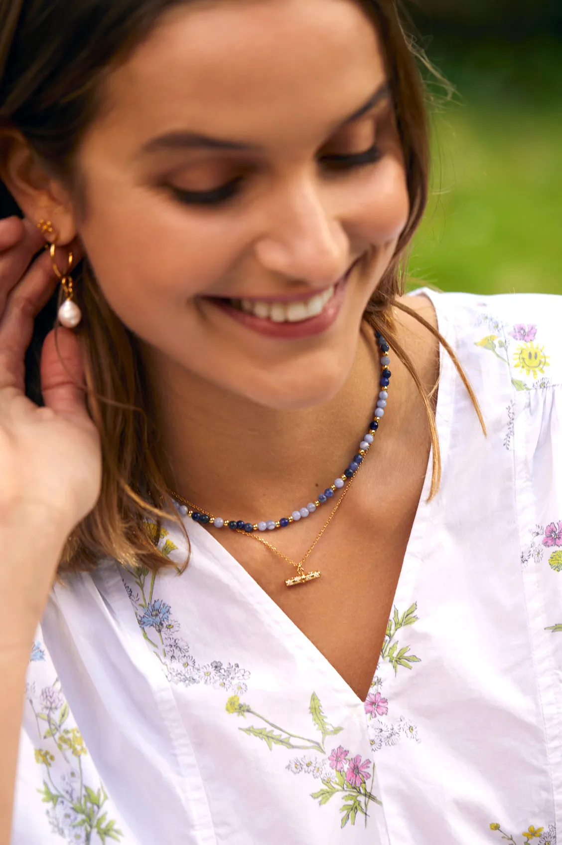 Twist Pearl Drop Hoops sold by Estella Bartlett product image thumbnail 5