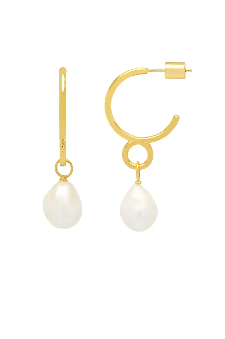 Twist Pearl Drop Hoops sold by Estella Bartlett product image thumbnail 3