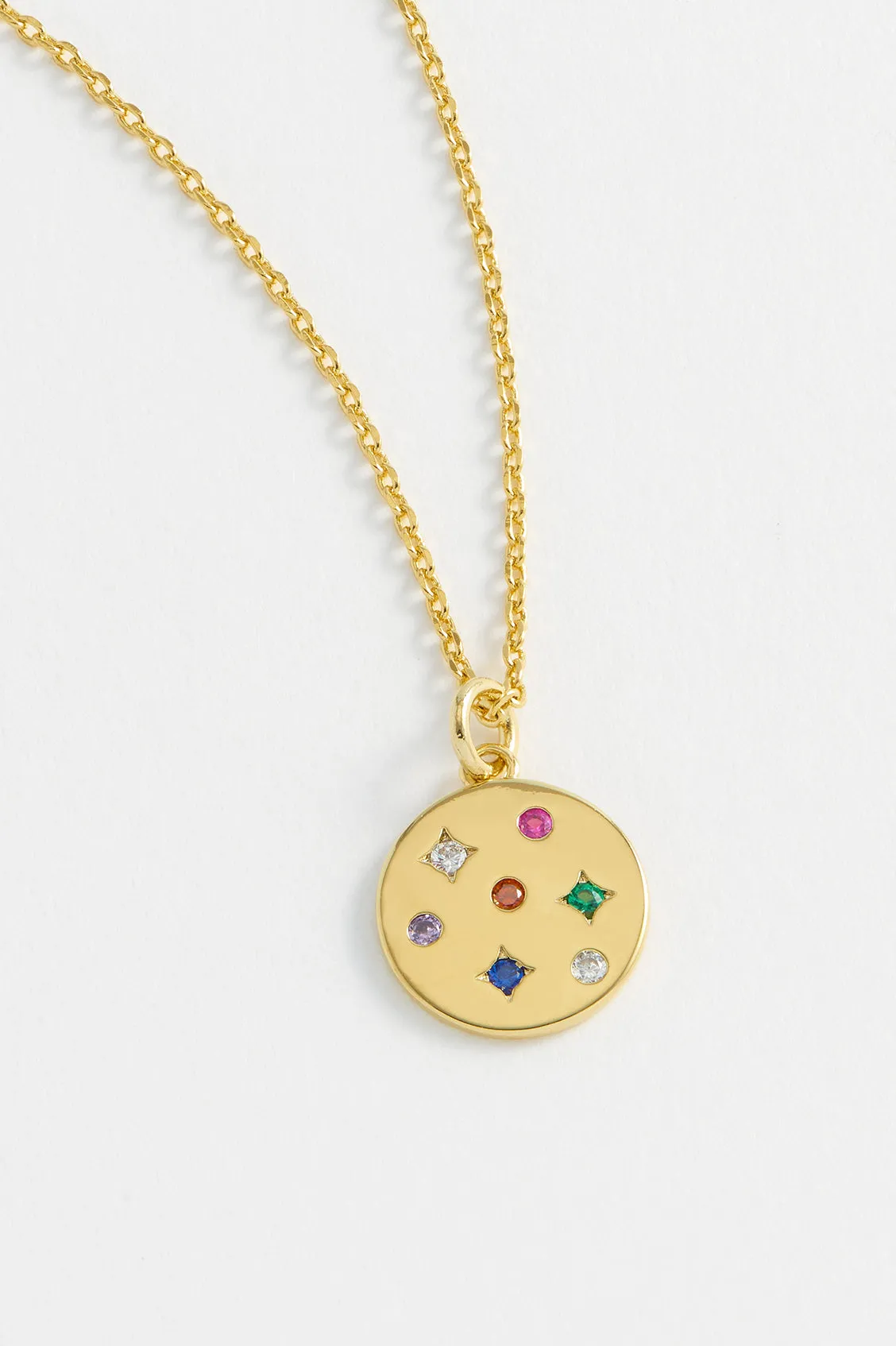 Rainbow CZ Coin Necklace sold by Estella Bartlett product image thumbnail 2
