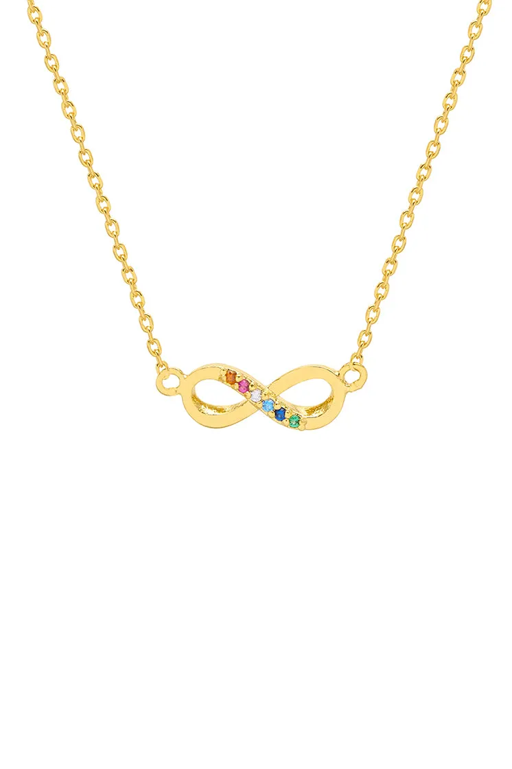 Rainbow CZ Infinity Necklace sold by Estella Bartlett product image thumbnail 3