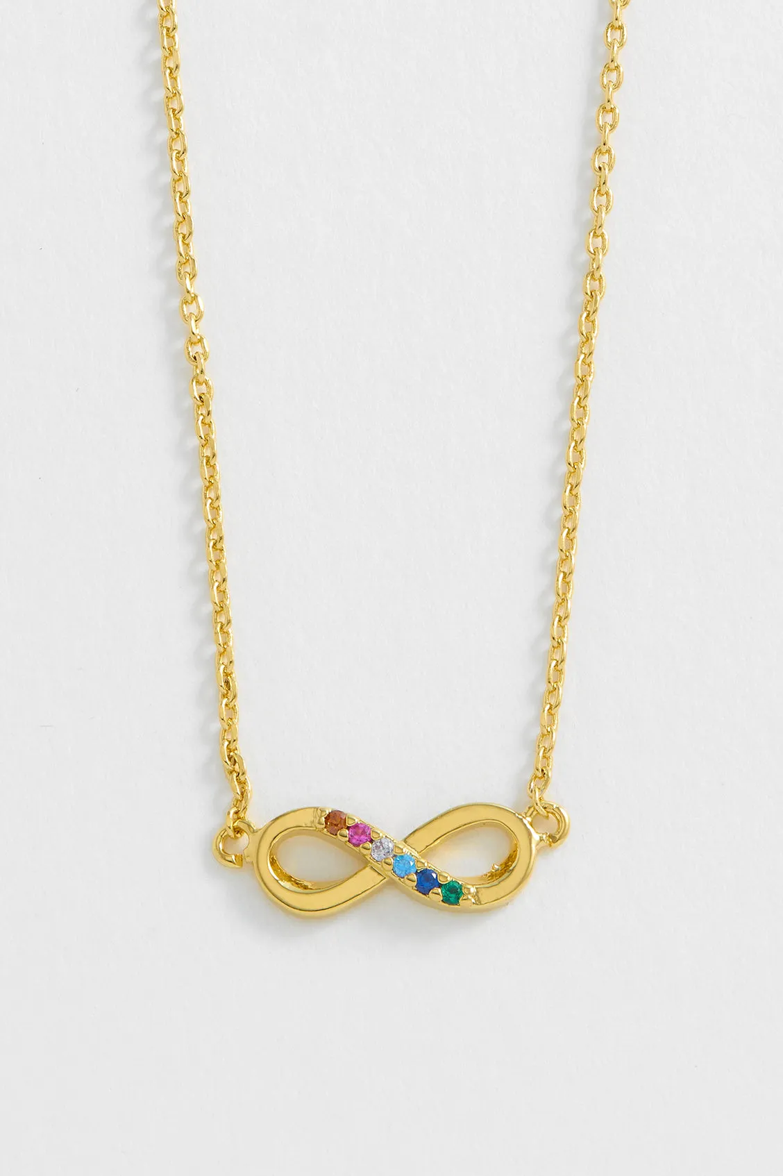 Rainbow CZ Infinity Necklace sold by Estella Bartlett product image thumbnail 4