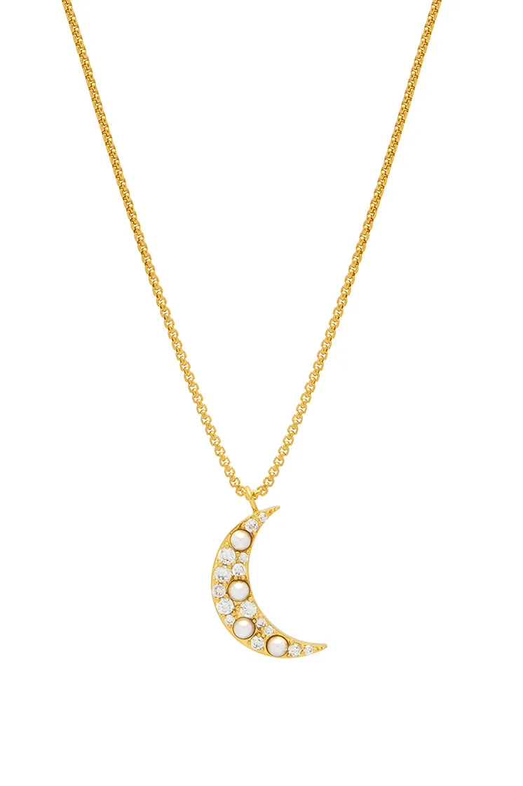 Pearl CZ Moon Pendant sold by Estella Bartlett product image thumbnail 3