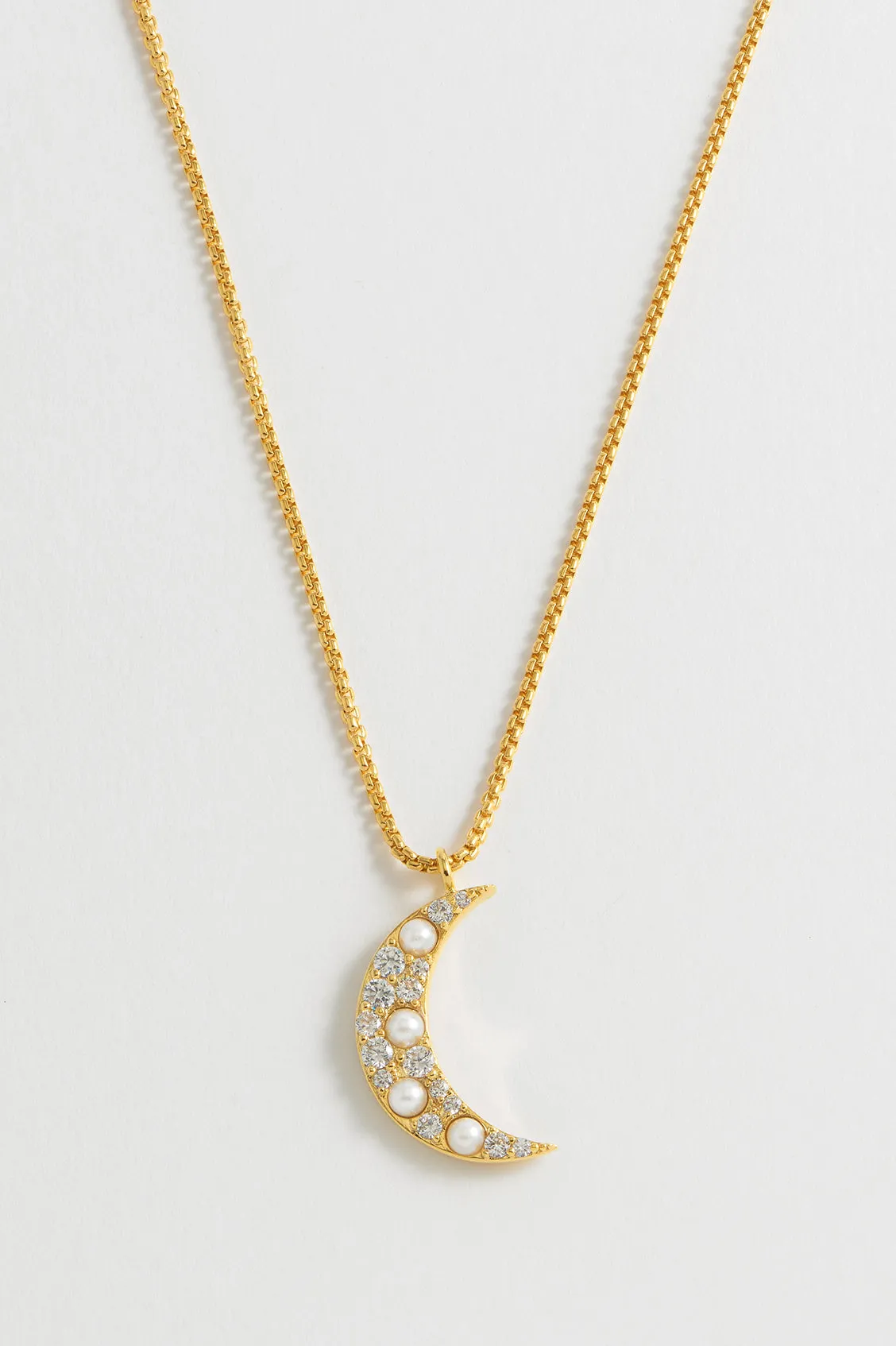 Pearl CZ Moon Pendant sold by Estella Bartlett product image thumbnail 5