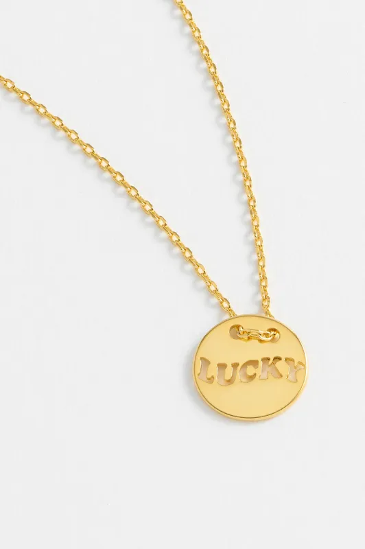 Lucky Cut Out Disc Necklace made by Estella Bartlett