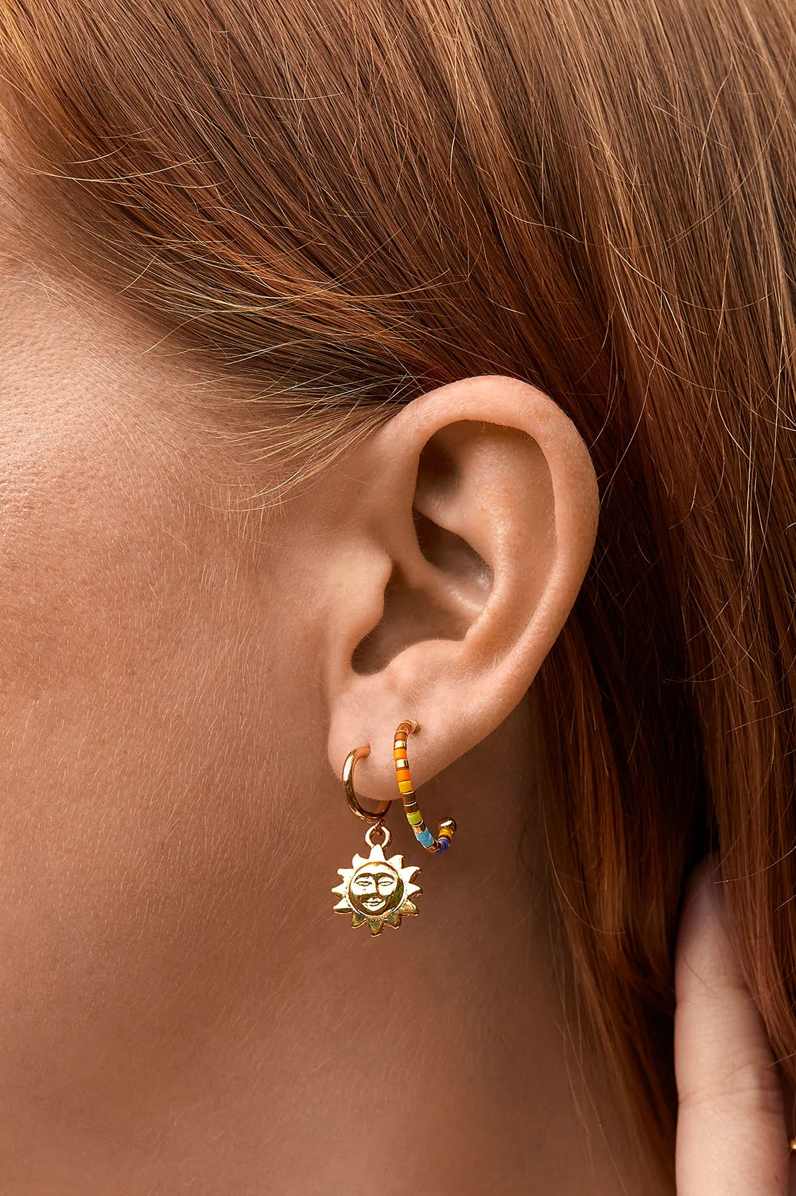 Rainbow Beaded Hoop Earrings sold by Estella Bartlett product image thumbnail 2