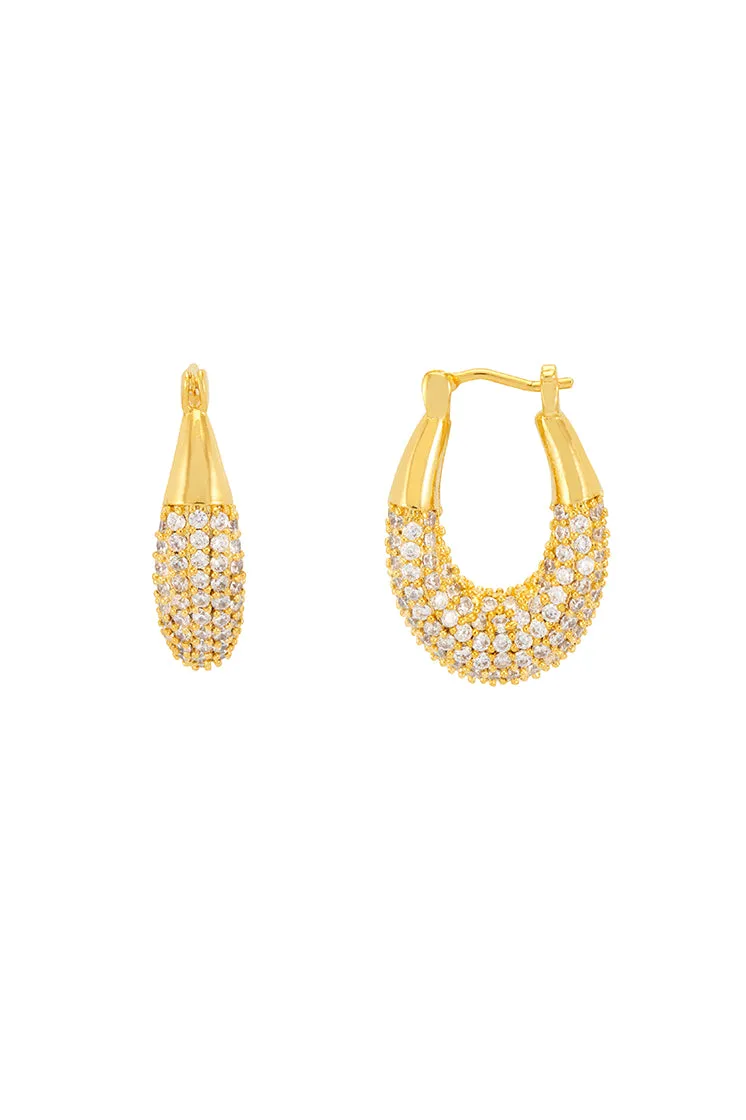 CZ Chubby Oval Hoops sold by Estella Bartlett product image thumbnail 3