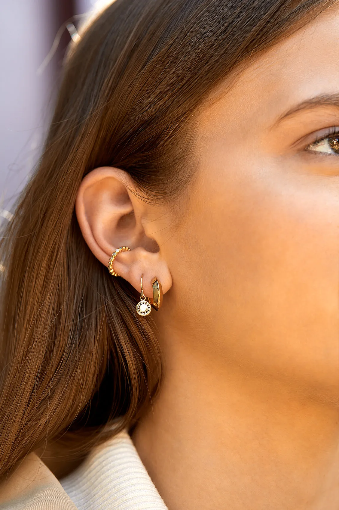 Sun Charm Drop Earrings sold by Estella Bartlett product image thumbnail 2