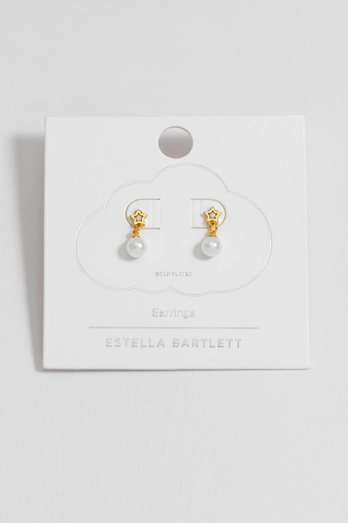 Pearl and CZ Star Drop Stud Earrings sold by Estella Bartlett product image thumbnail 5