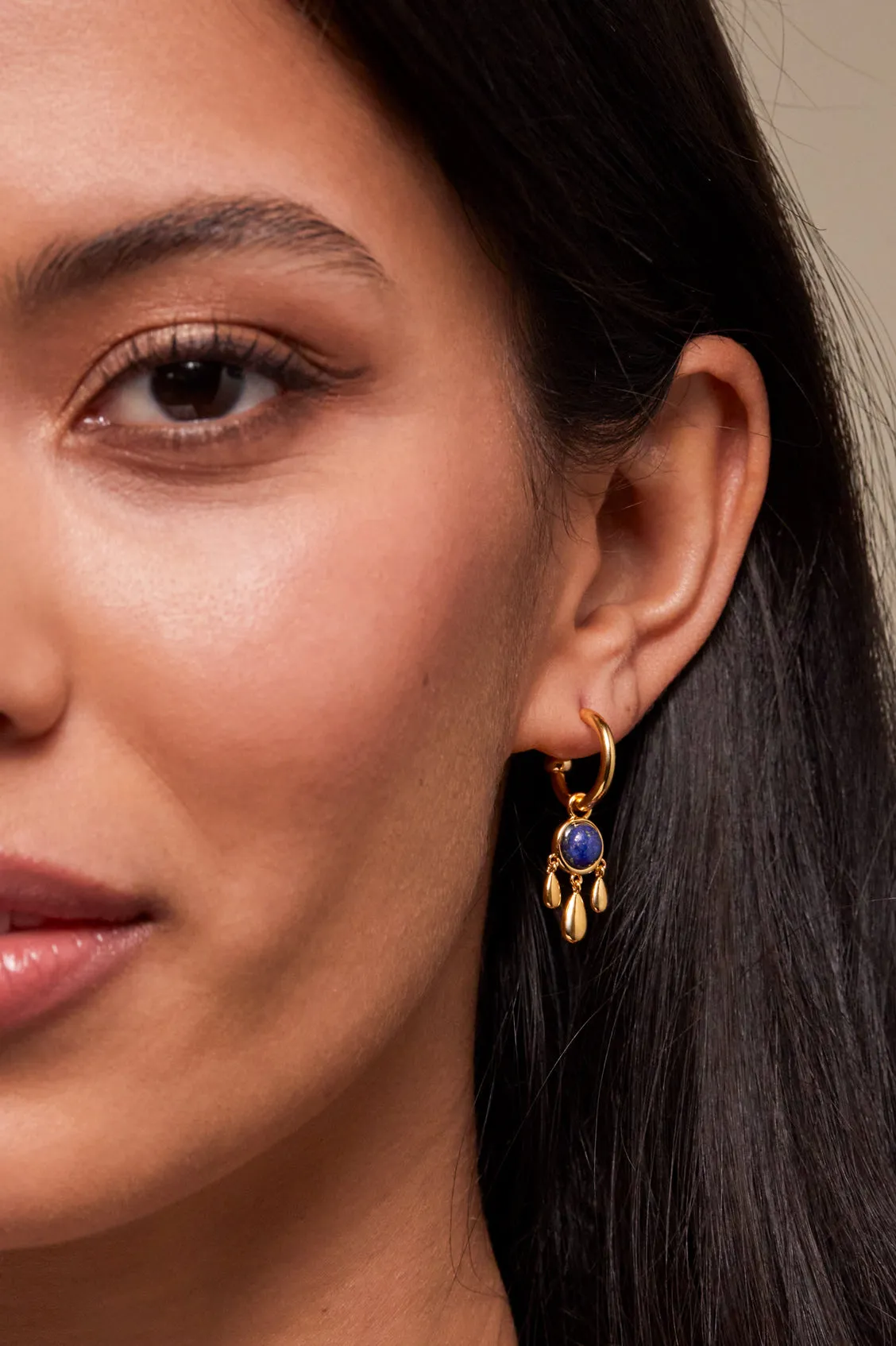 Gemstone Drop Hoops sold by Estella Bartlett product image thumbnail 2