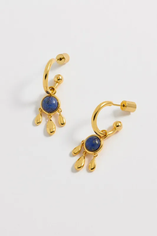 Gemstone Drop Hoops made by Estella Bartlett