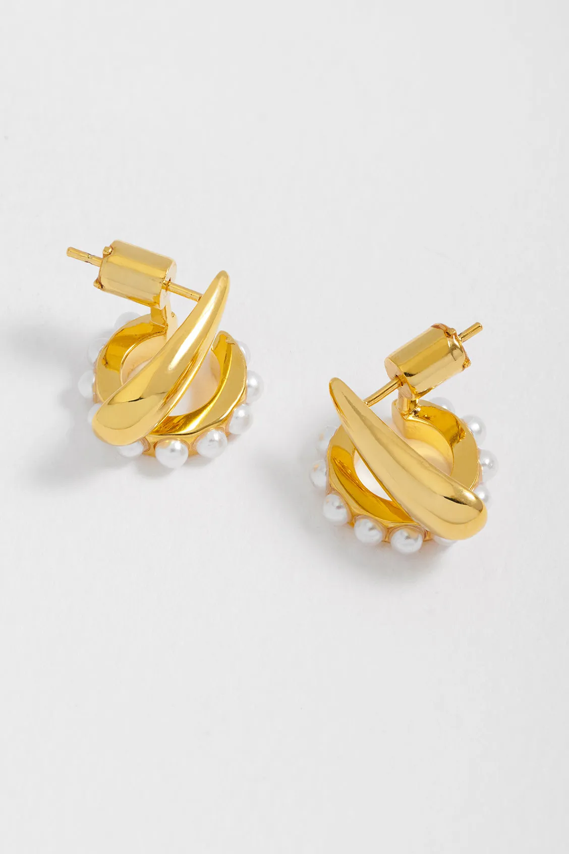 Illusion Pearl and Droplet Hoop Earrings sold by Estella Bartlett product image thumbnail 4