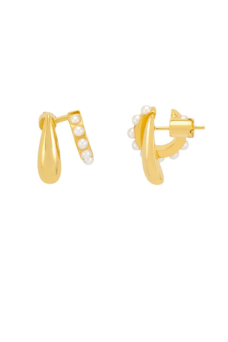 Illusion Pearl and Droplet Hoop Earrings sold by Estella Bartlett product image thumbnail 3