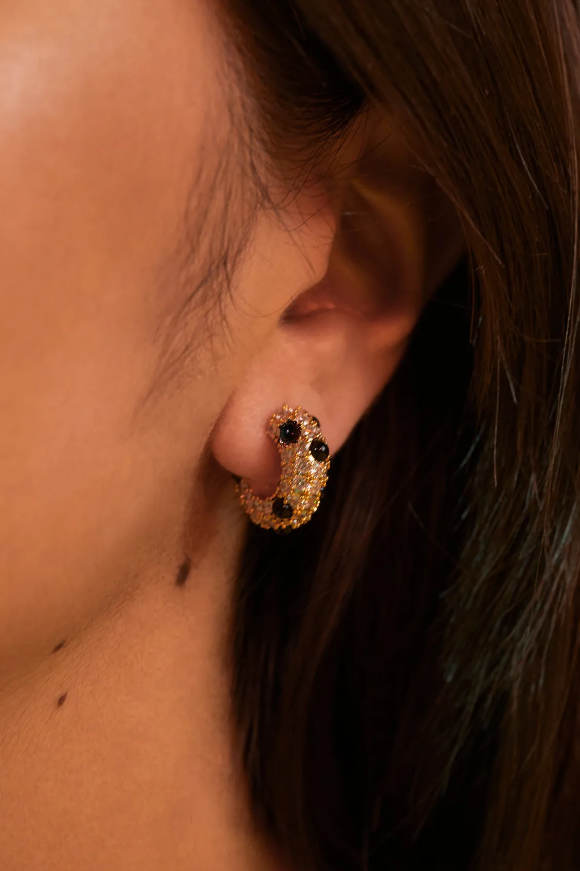 Embellished Gemstone and CZ Hoops sold by Estella Bartlett product image thumbnail 2
