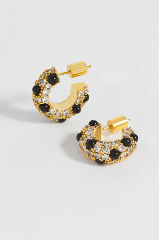Embellished Gemstone and CZ Hoops made by Estella Bartlett