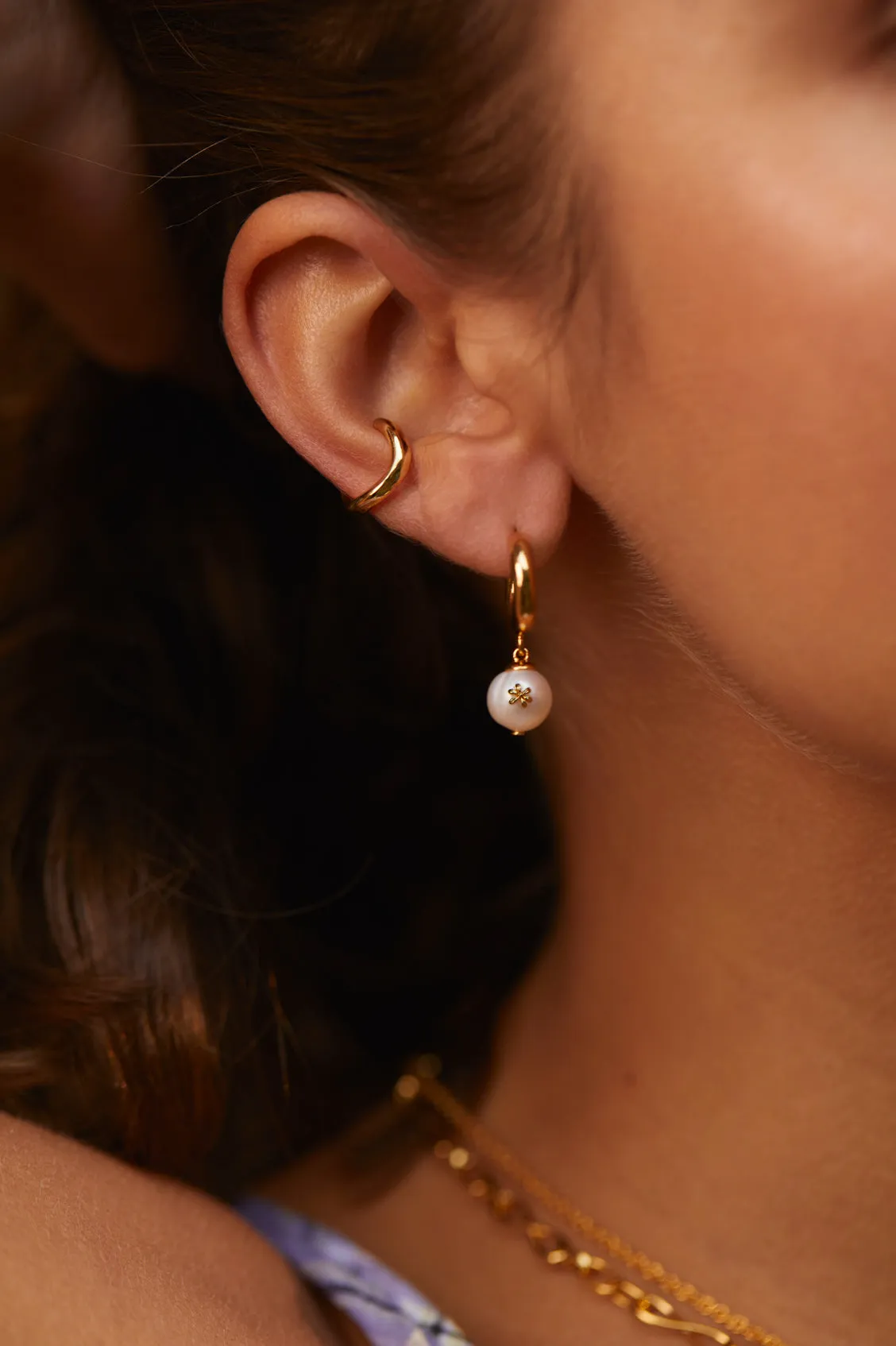 Floral Pearl Drop Hoops sold by Estella Bartlett product image thumbnail 2