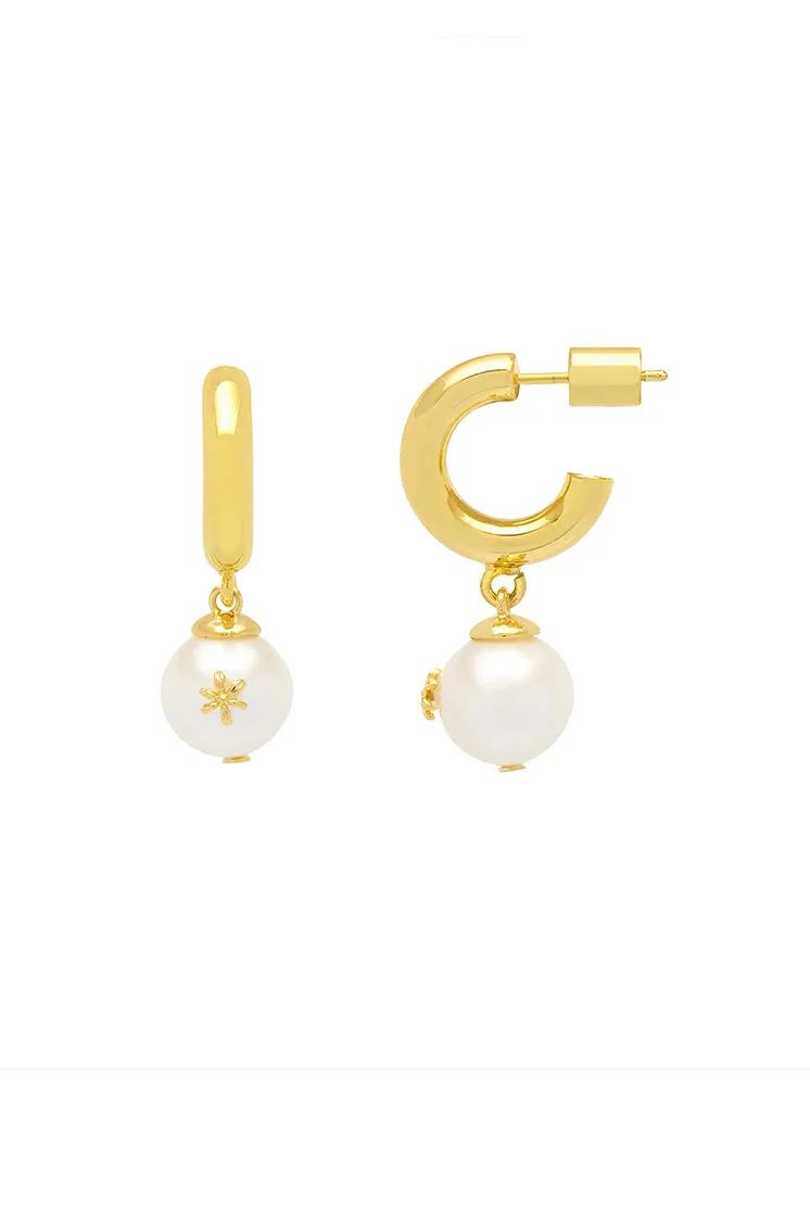 Floral Pearl Drop Hoops sold by Estella Bartlett product image thumbnail 3
