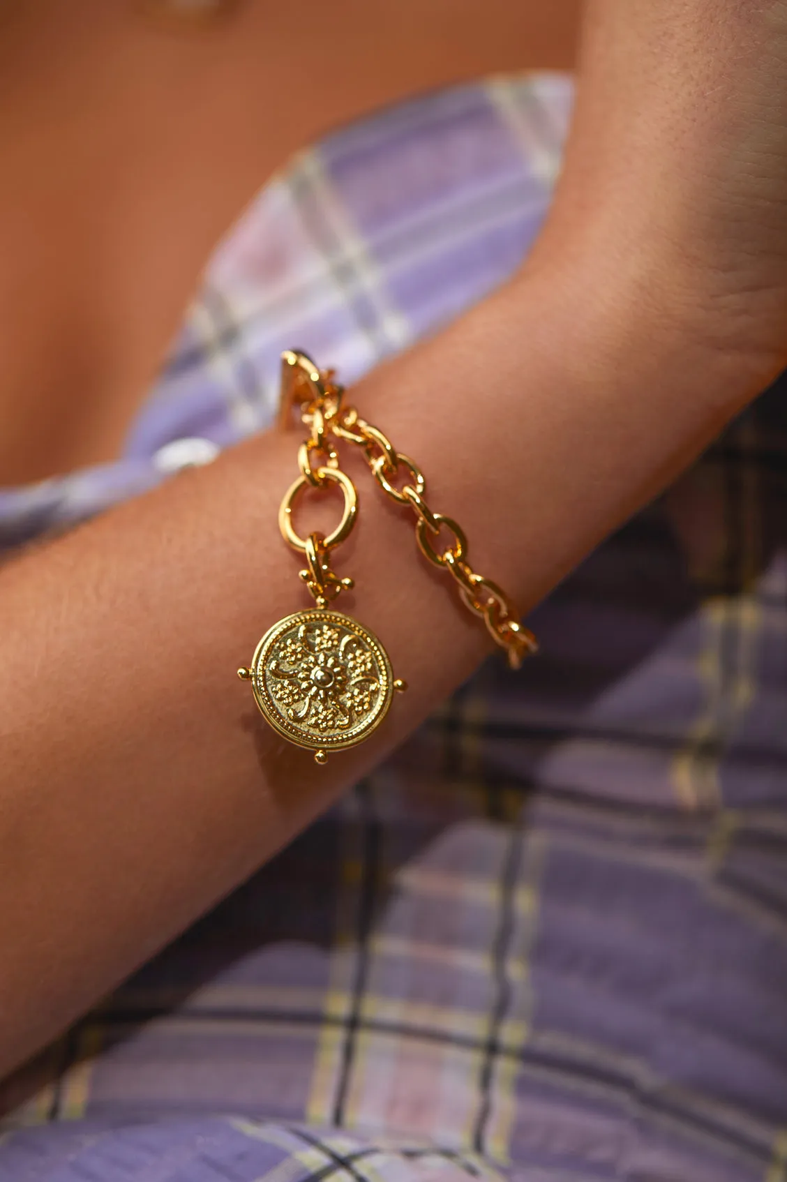 Floral Coin Charm Bracelet sold by Estella Bartlett product image thumbnail 2