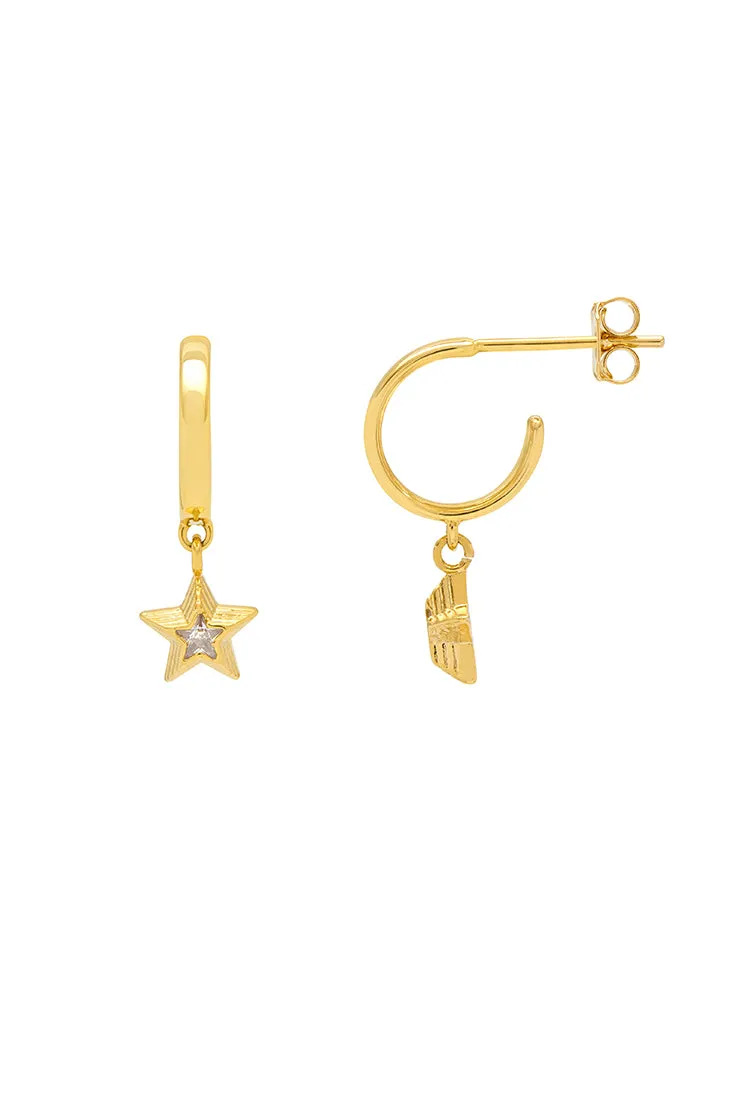 CZ Star Drop Hoops sold by Estella Bartlett product image thumbnail 3