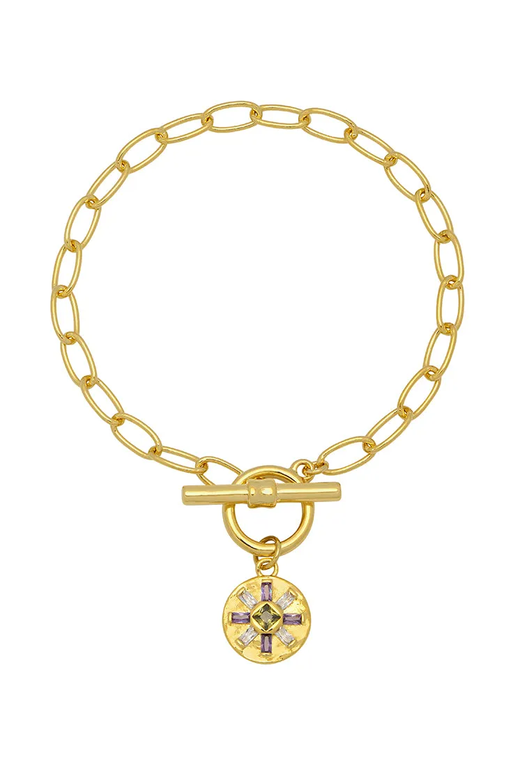 CZ Flower T-Bar Bracelet sold by Estella Bartlett product image thumbnail 3
