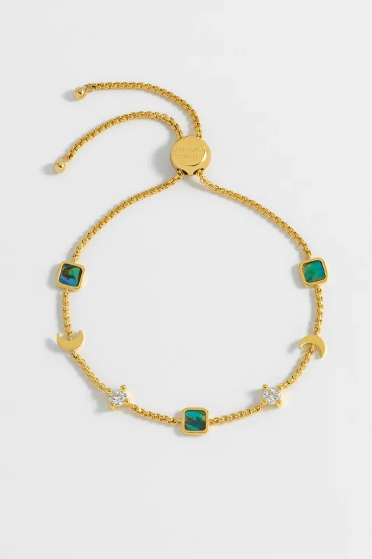 Abalone CZ Moon Bracelet made by Estella Bartlett