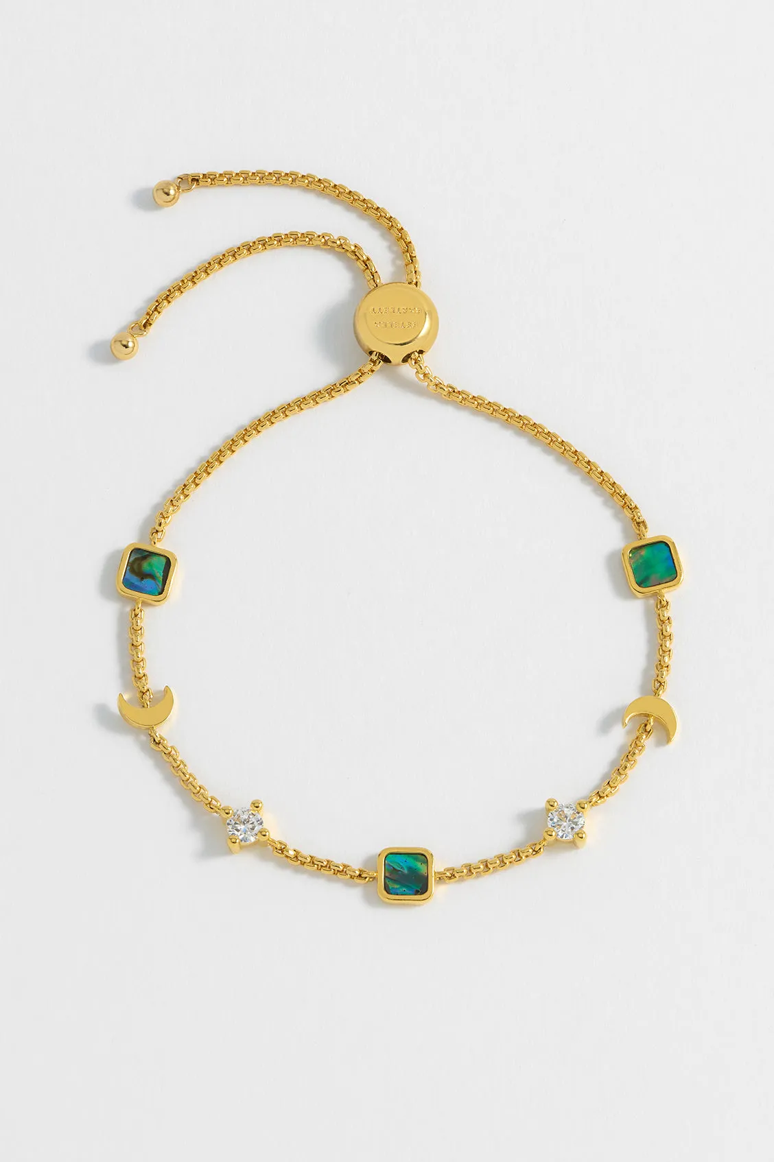 Abalone CZ Moon Bracelet sold by Estella Bartlett