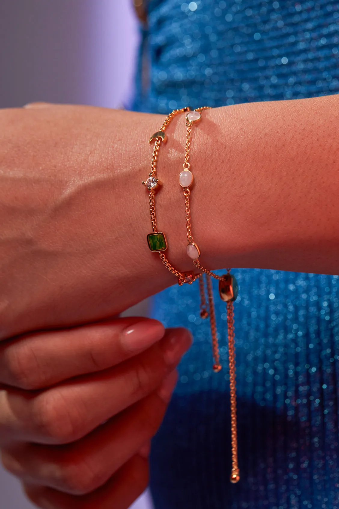 Abalone CZ Moon Bracelet sold by Estella Bartlett product image thumbnail 2