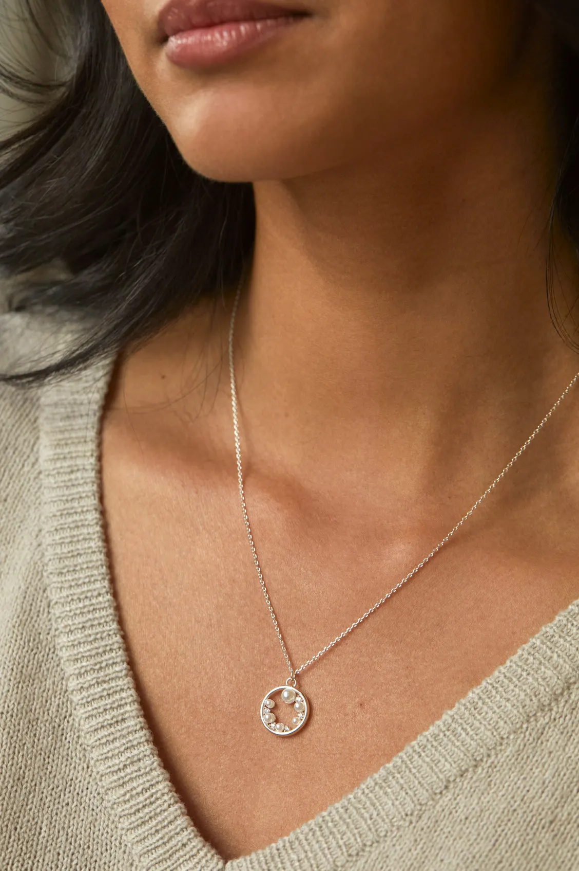 Pearl CZ Cut-Out Pendant sold by Estella Bartlett product image thumbnail 2
