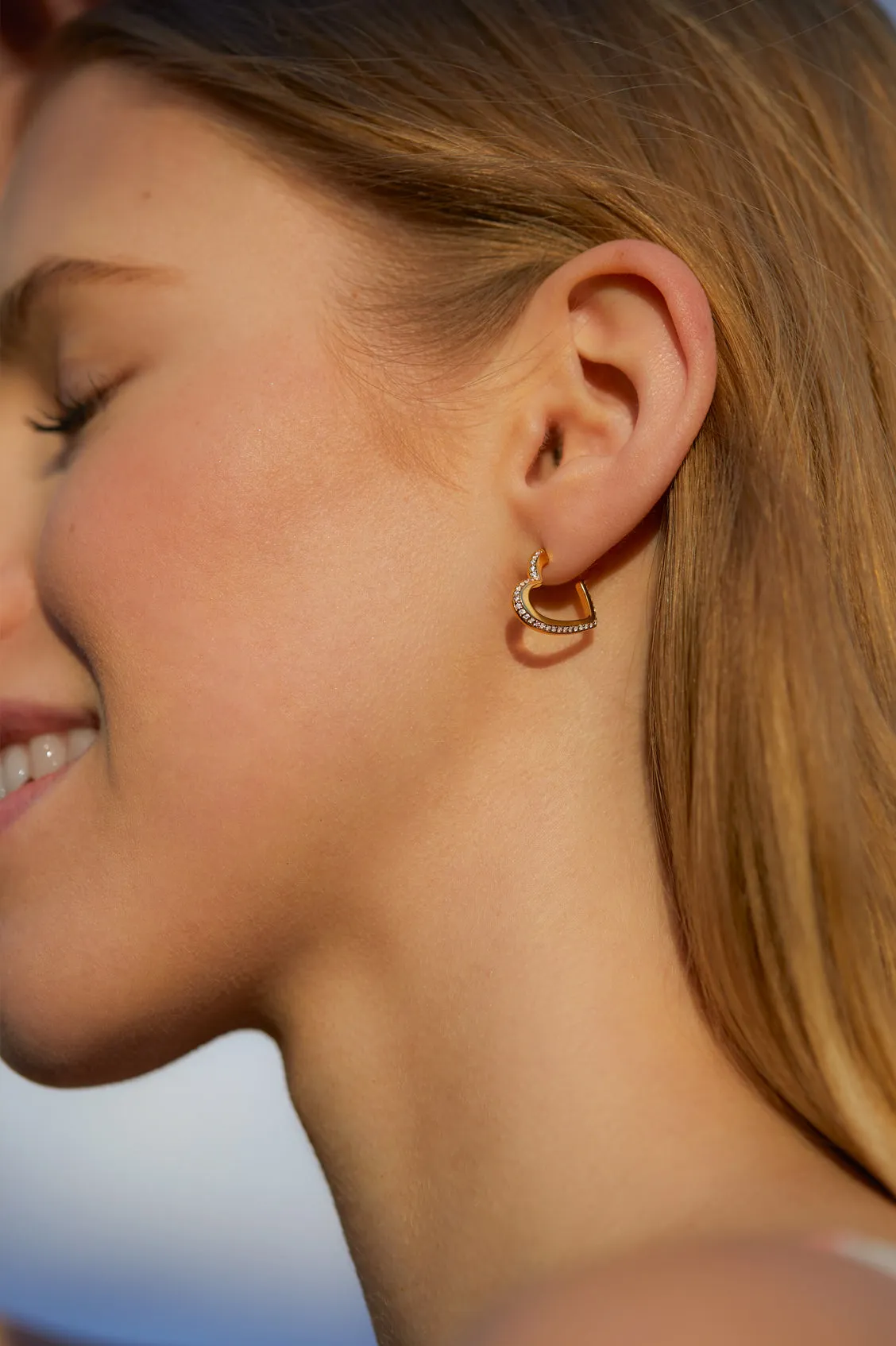 CZ Open Heart Hoops sold by Estella Bartlett product image thumbnail 5