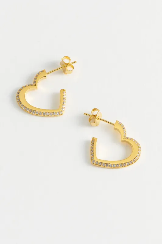 CZ Open Heart Hoops made by Estella Bartlett