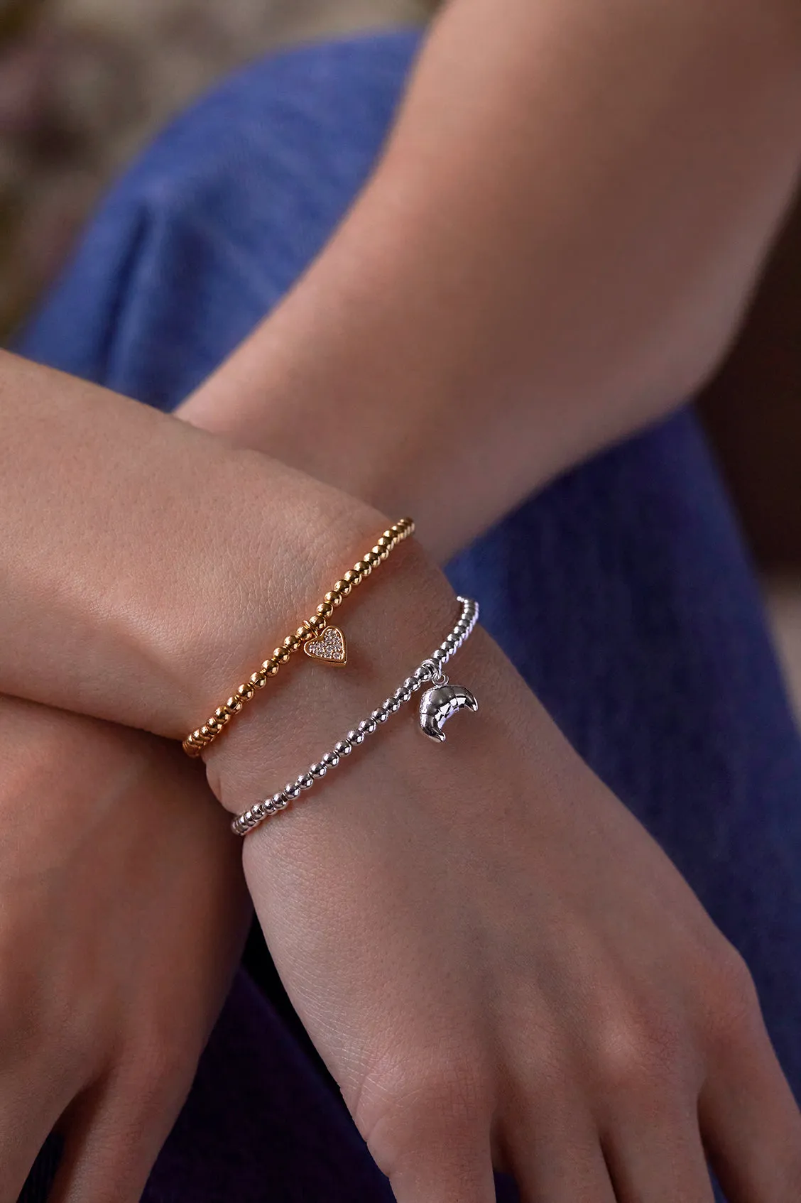 Sienna Beaded Pave Heart Bracelet sold by Estella Bartlett product image thumbnail 5