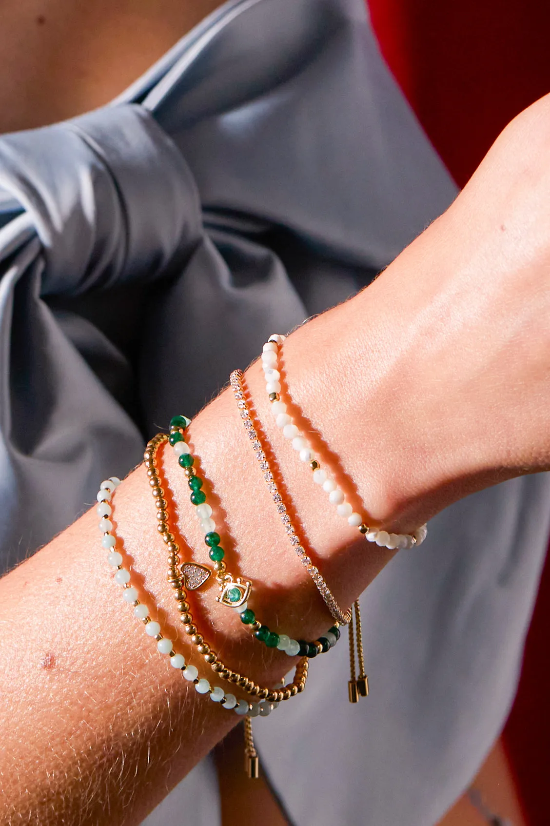 Sienna Beaded Pave Heart Bracelet sold by Estella Bartlett product image thumbnail 2