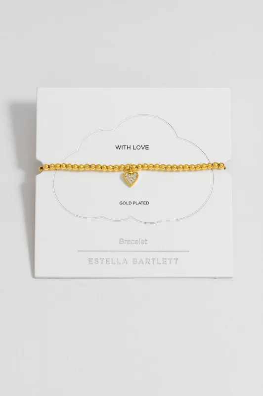Sienna Beaded Pave Heart Bracelet made by Estella Bartlett