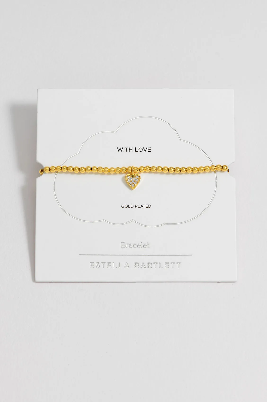 Sienna Beaded Pave Heart Bracelet sold by Estella Bartlett