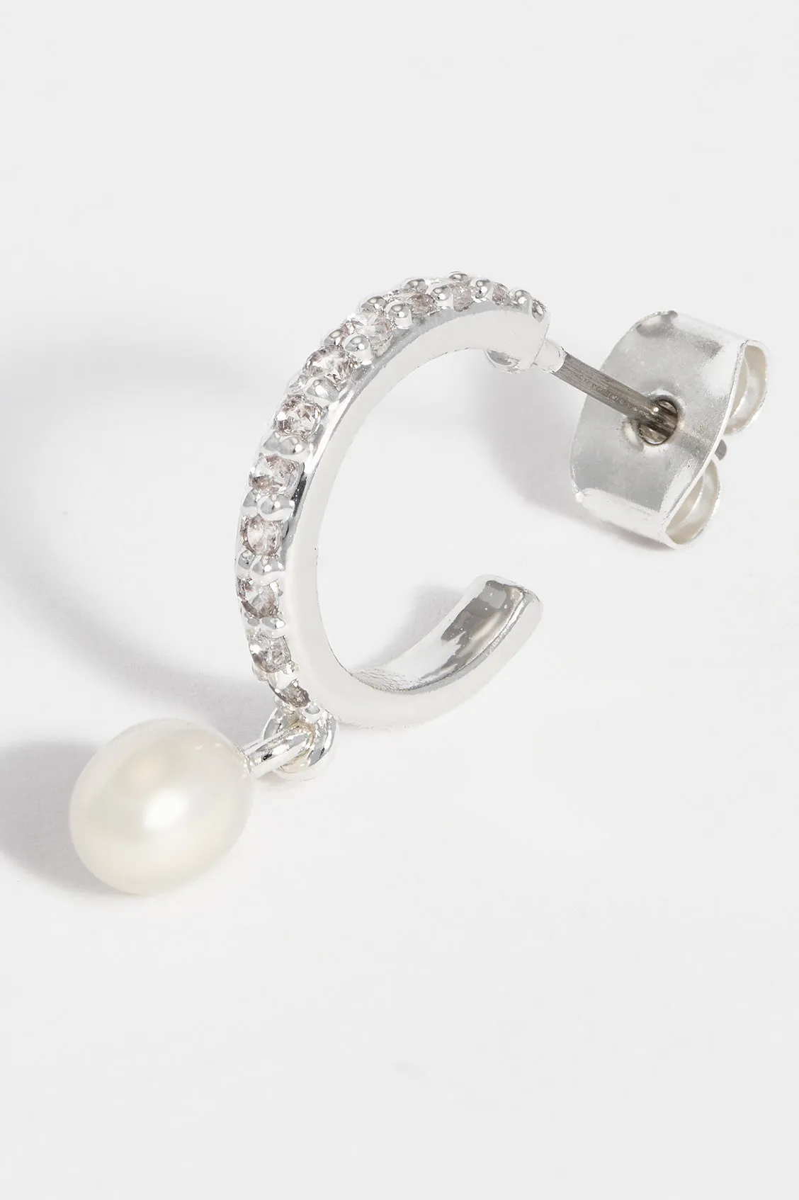 Pearl CZ Hoops sold by Estella Bartlett product image thumbnail 4