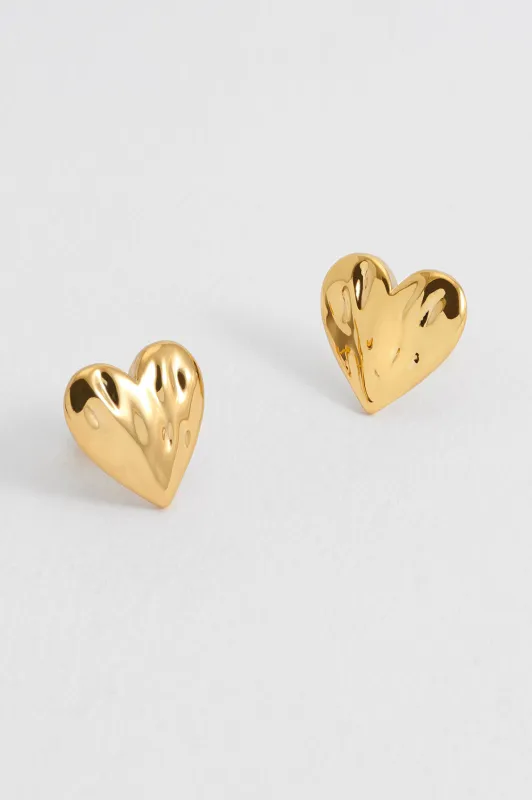 Molten Heart Stud Earrings made by Estella Bartlett