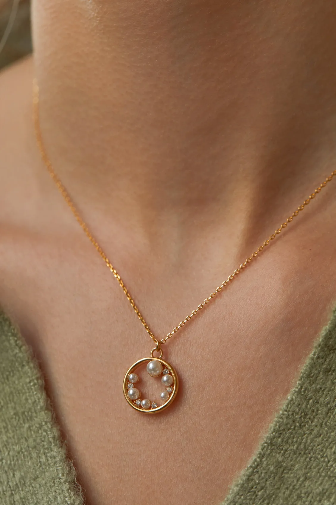 Pearl CZ Cut-Out Pendant sold by Estella Bartlett product image thumbnail 2