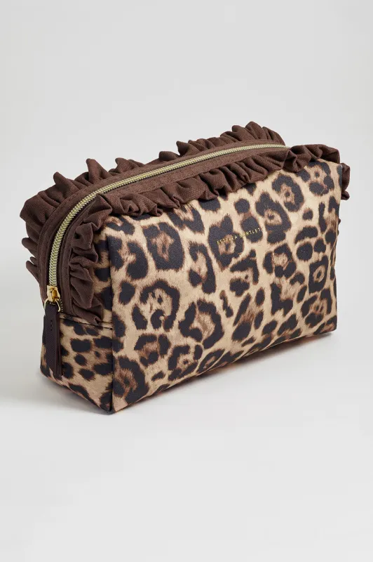 Leopard Print Ruffle Wash Bag made by Estella Bartlett
