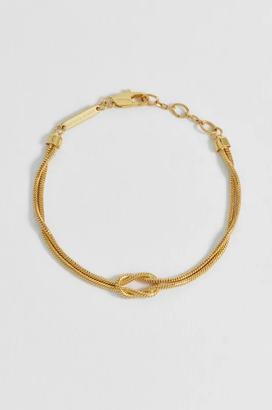 Snake Chain Double Knot T-Bar Bracelet made by Estella Bartlett