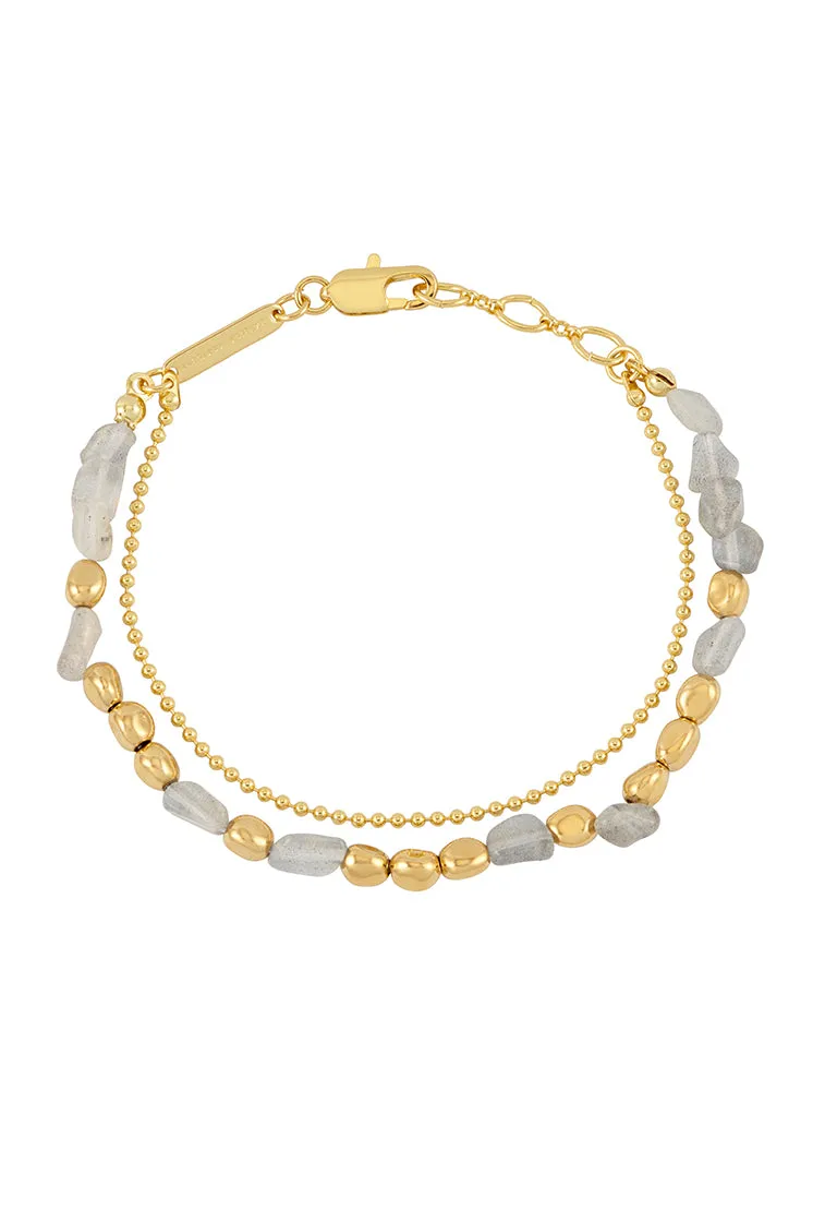 Pebble Labradorite Double Chain Bracelet sold by Estella Bartlett product image thumbnail 3