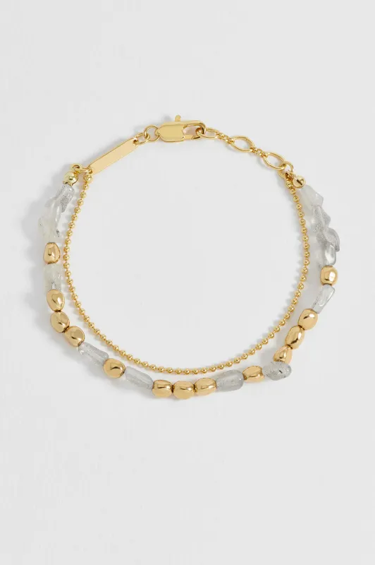 Pebble Labradorite Double Chain Bracelet made by Estella Bartlett