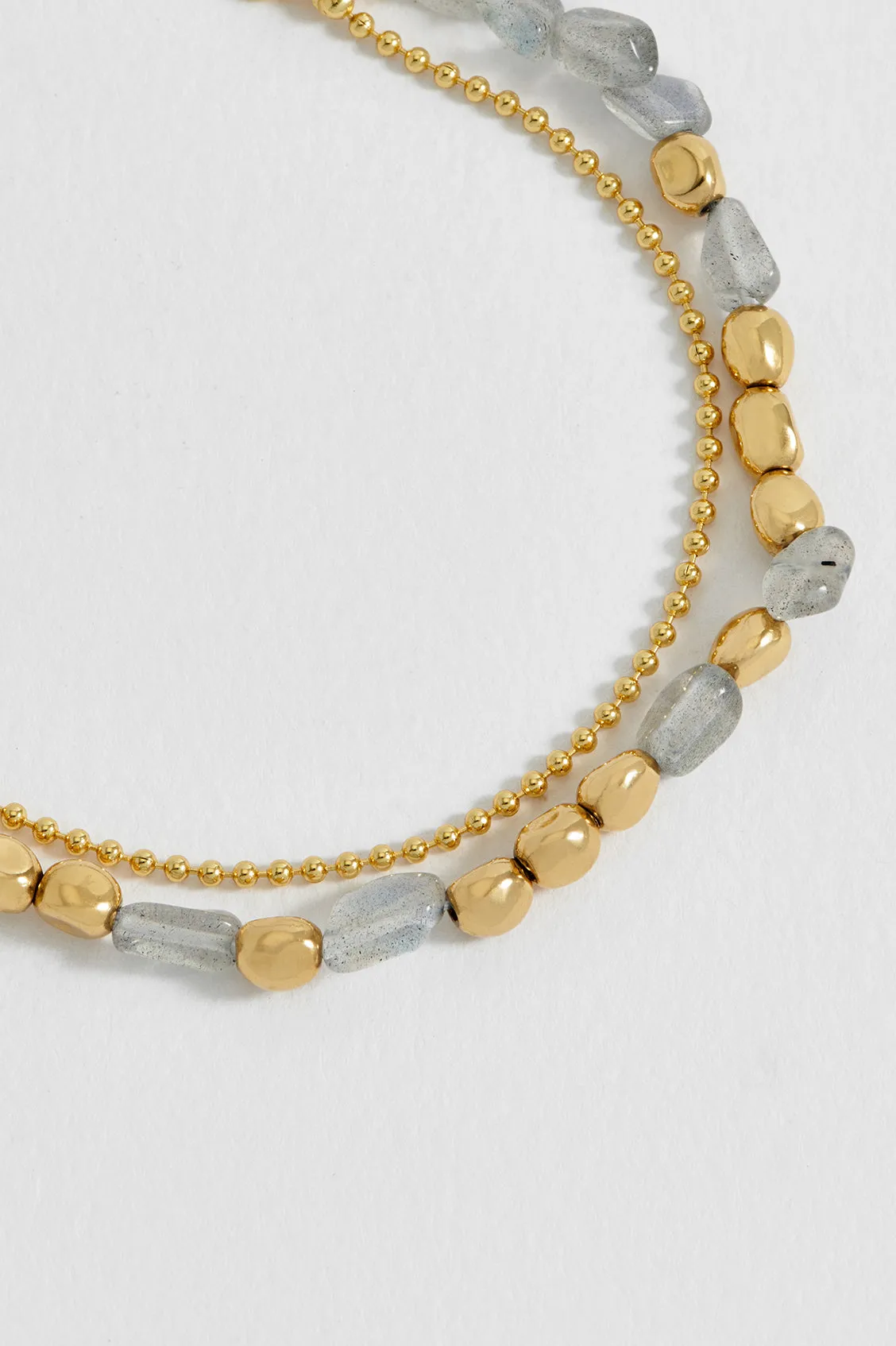 Pebble Labradorite Double Chain Bracelet sold by Estella Bartlett product image thumbnail 4