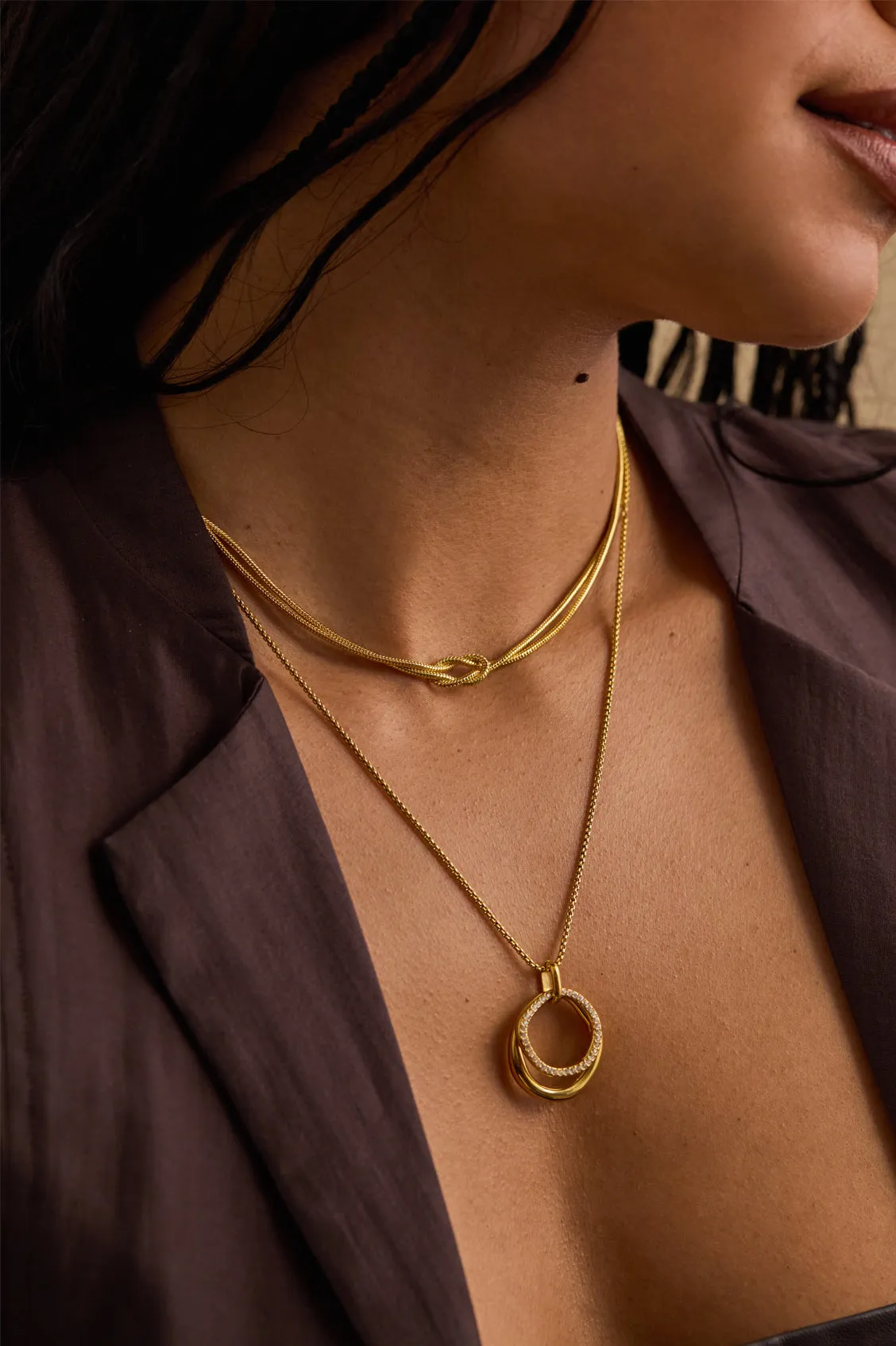 Double Strand Knot Necklace sold by Estella Bartlett product image thumbnail 2