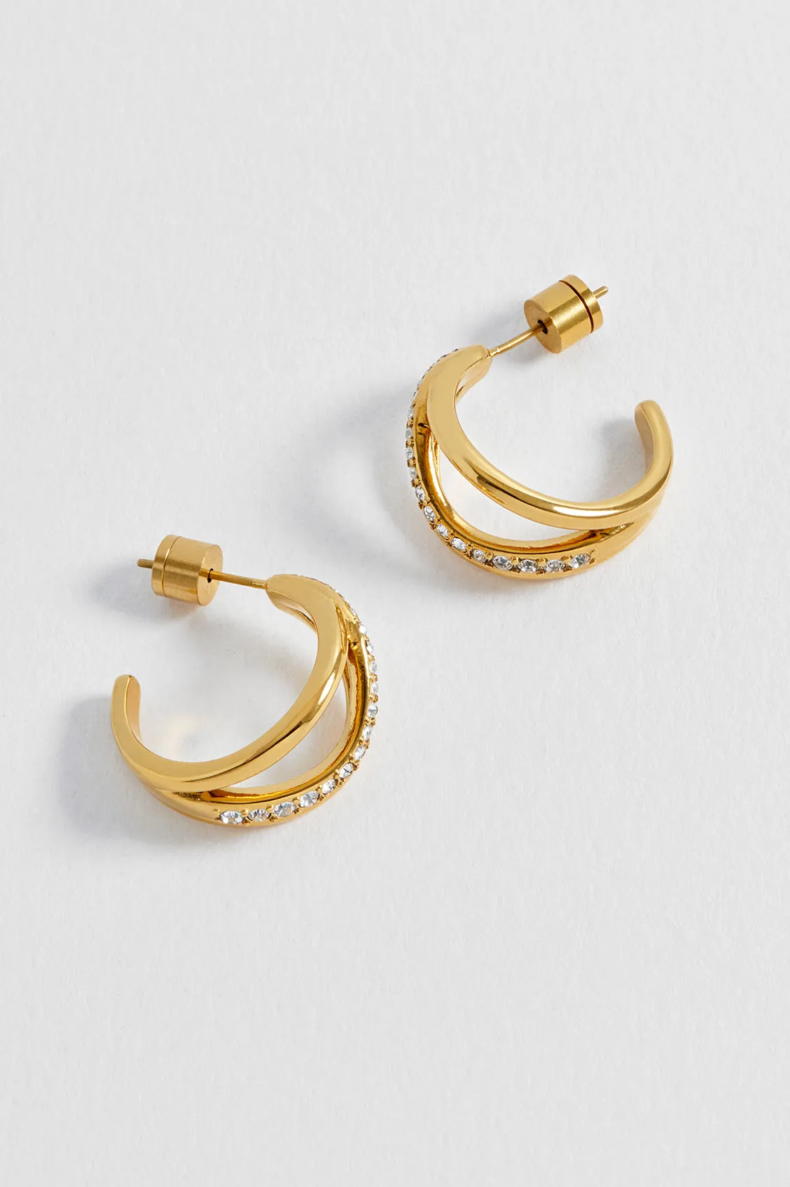 Twisted CZ Hoop Earrings sold by Estella Bartlett product image thumbnail 5