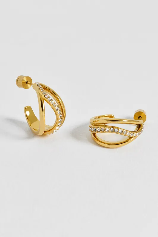 Twisted CZ Hoop Earrings made by Estella Bartlett
